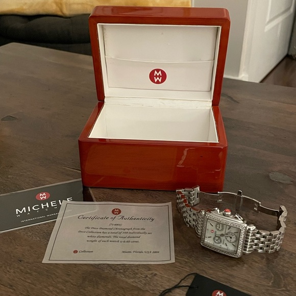 Preloved Michele Deco Stainless Steel Diamond Bracelet Watch - Picture 6 of 8